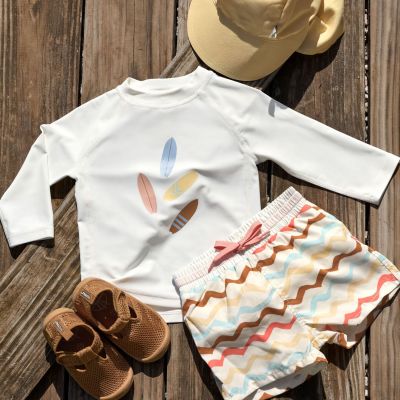 T-shirt anti-UV 4 Planches écru (19-24 mois)