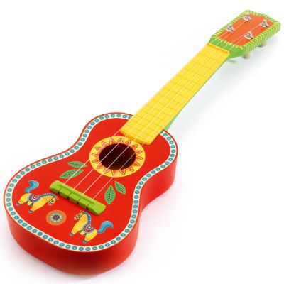 Guitare rouge et jaune Djeco