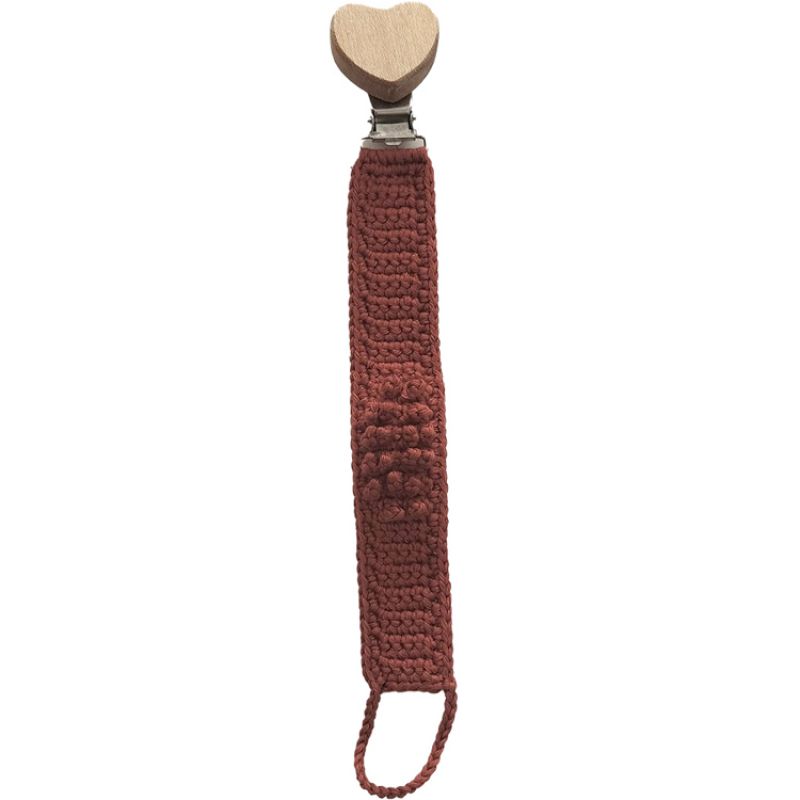 Attache sucette en crochet bordeaux Patti Oslo