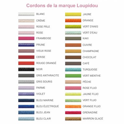 Cordons supplémentaires pour bracelets Loupidou (36 couleurs au choix)