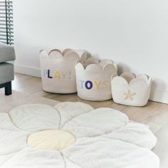 Panier de rangement Fleur écru (30 x 30 cm)