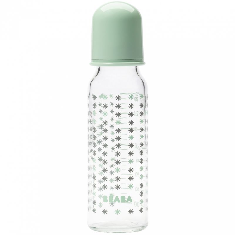 Biberon en verre poudré bleu petites étoiles (250 ml) Béaba