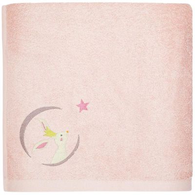 Serviette de bain rose Lapin (50 x 100 cm)