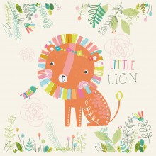 Tableau Safari Princess by Paper & Cloth Little lion (40 x 40 cm)  par Lilipinso
