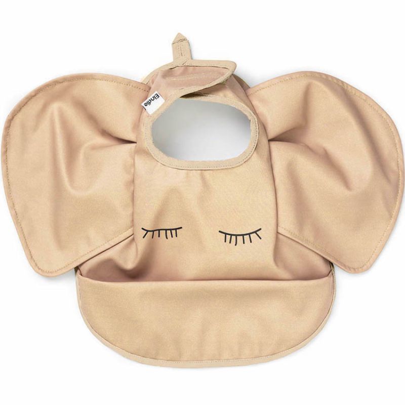 Bavoir à velcro Éléphant Pure Khaki Elodie Details