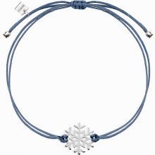 Bracelet sur cordon bleu Life flocon (argent 925°)  par Coquine