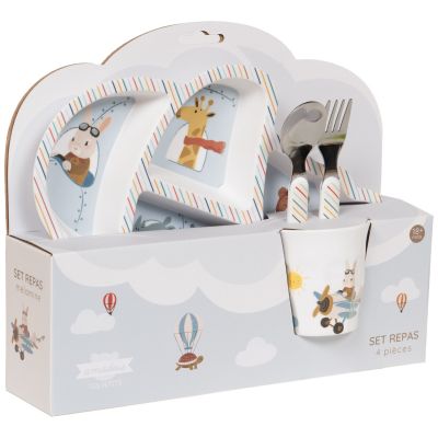 Coffret repas bébé avion (4 pièces)