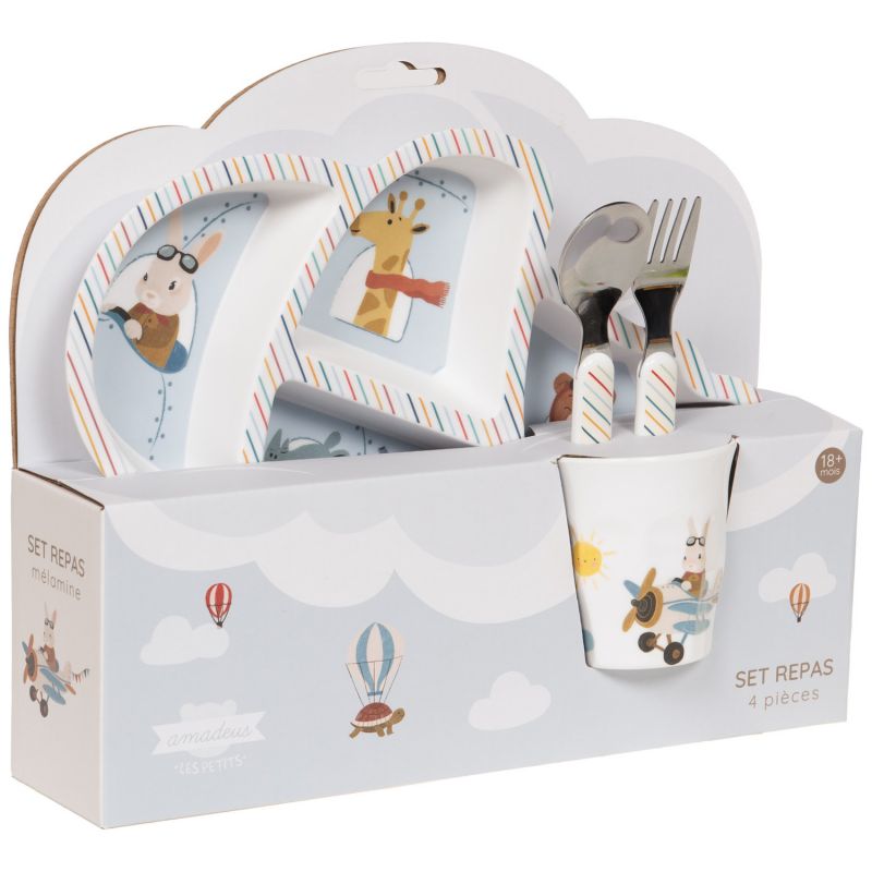 Coffret repas bébé avion (4 pièces) Amadeus Les Petits Packaging 2