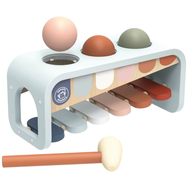 2 en 1 Xylophone et banc à marteler Speedy Monkey Produit 1