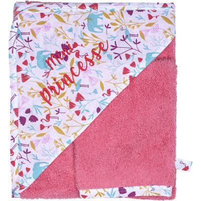 Cape de bain + gant Mini princesse Exotic flamingo (70 x 70 cm) BB & Co