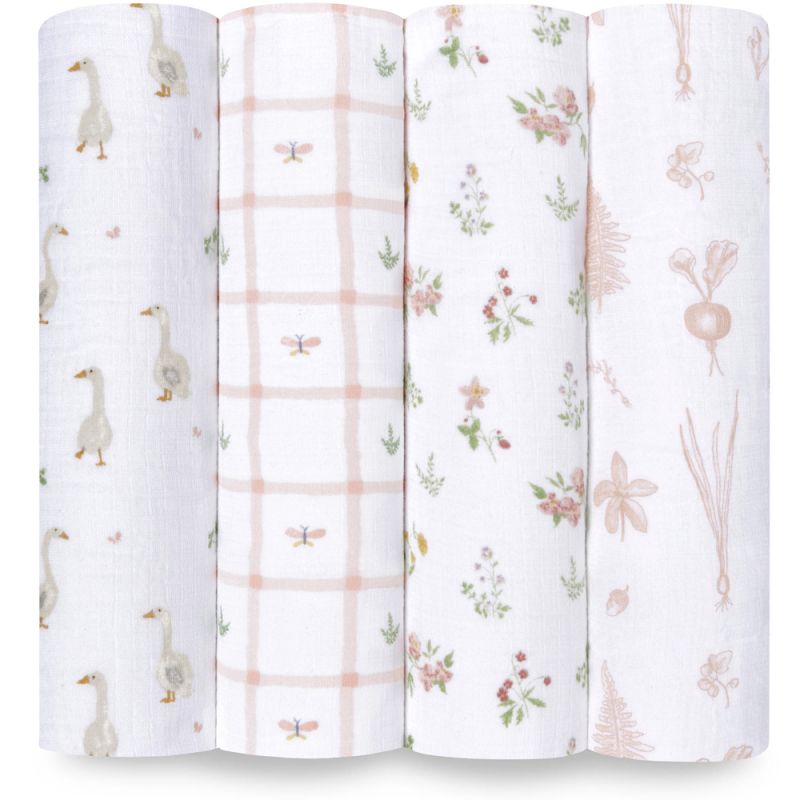 Lot de 4 maxi-langes essentials country floral (112 x 112 cm) aden + anais
