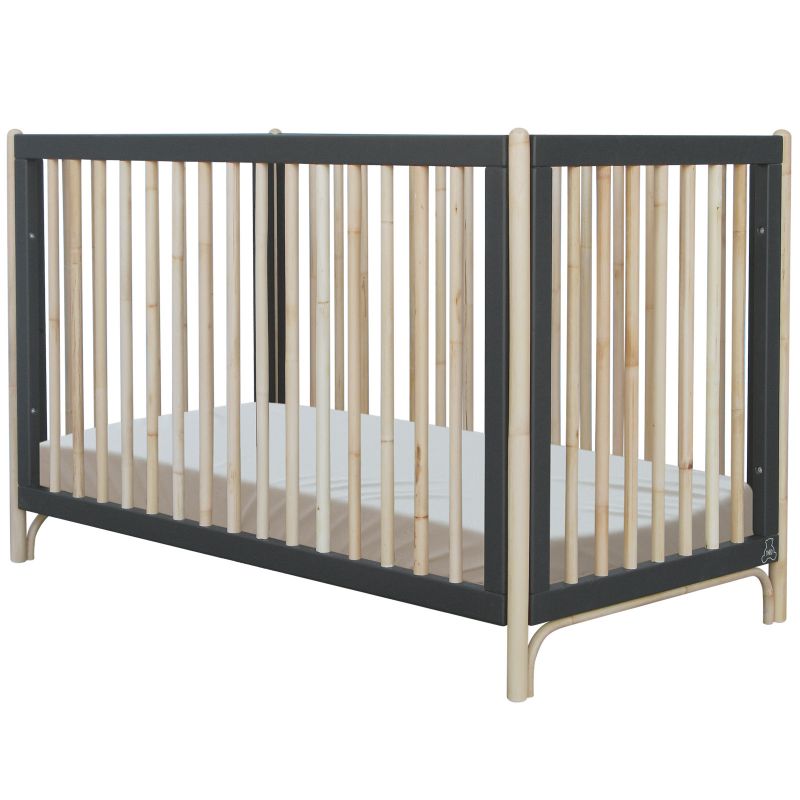Pack duo lit bébé évolutif et côtés de lit Océane gris ardoise (60 x 120 cm) Théo