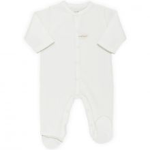 Pyjama léger coton bio en maille ajourée écru (9 mois)  par Graine d'amour