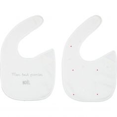 Lot de 2 bavoirs de naissance Noël - Trois Kilos Sept