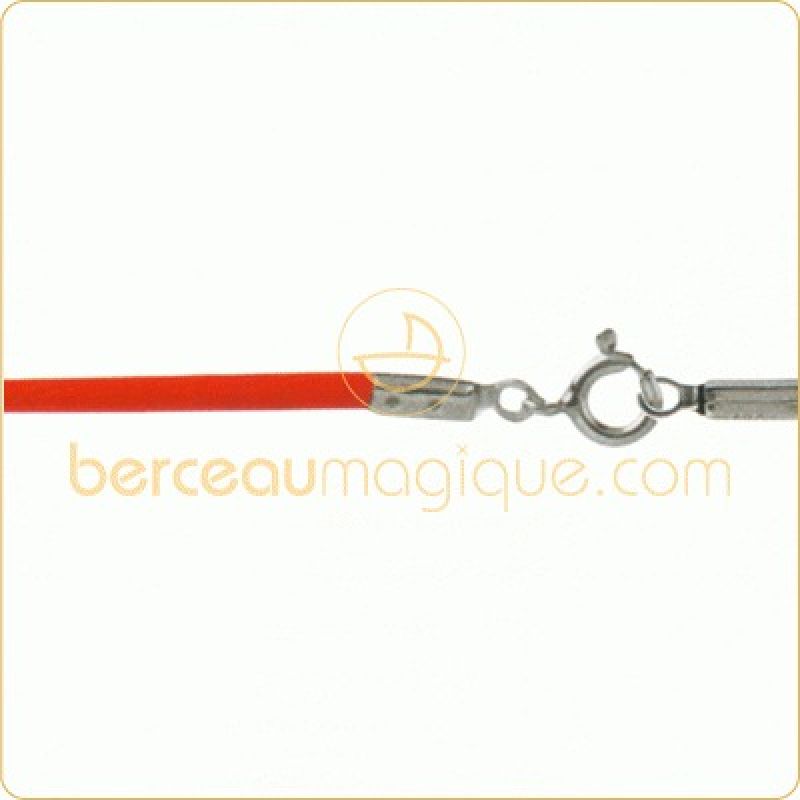 Collier cordon en coton rouge (fermoir argent) Berceau magique bijoux