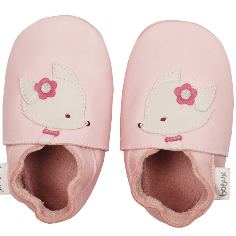 Chaussons en cuir Soft soles renard rose (9-15 mois) Bobux