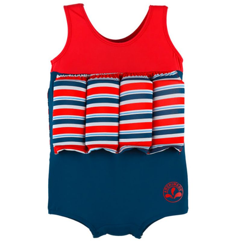 Maillot de bain bouée rouge et bleu marine rayé (3 ans) Archimède