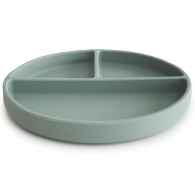 Mushie - Assiette à compartiments en silicone avec ventouse Cambridge blue