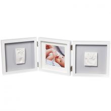 Cadre photo empreinte My Baby Style double gris  par Baby Art