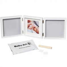 36,8 x 21,6 cm Anika-Baby Kit de moulage pour bébé Cadre noir idéal pour les jumeaux. contour Noir Argent Peinture métallique 