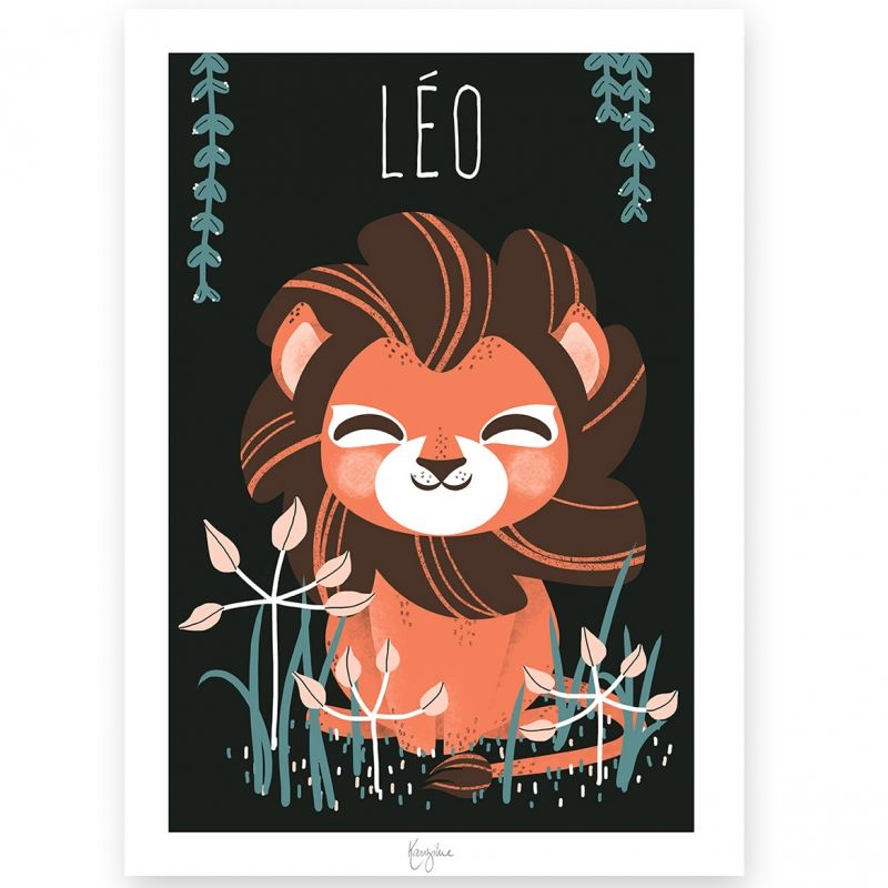Affiche A4 Les Animignons le lion (personnalisable) Kanzilue