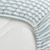 Drap housse en percale de coton Rayé Bleu Ardoise (50 x 83 cm) Kadolis Produit 4