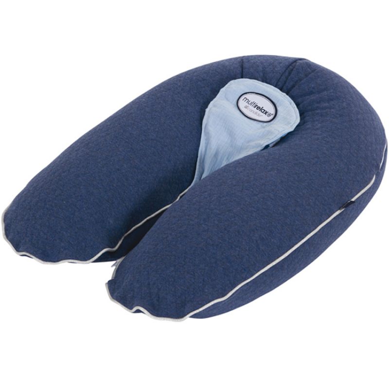 Coussin de grossesse Multirelax évolutif jersey matelassé bleu Candide