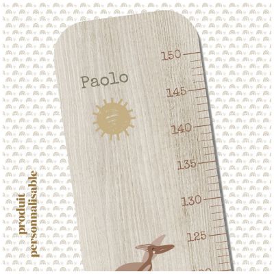 Toise en bois Paysage Dino personnalisable