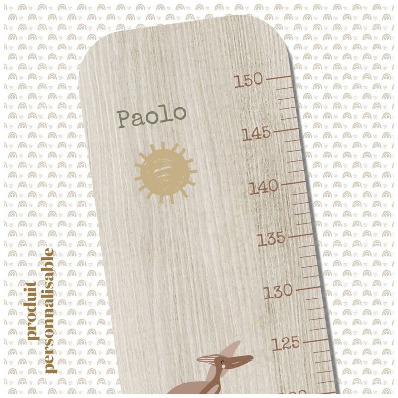 Toise en bois Paysage Dino personnalisable Charlie et Suzie Ambiance 2