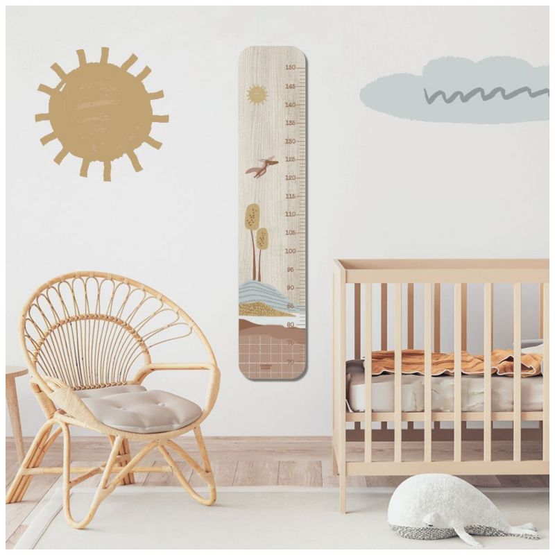 Toise en bois Paysage Dino personnalisable Charlie et Suzie Ambiance 3
