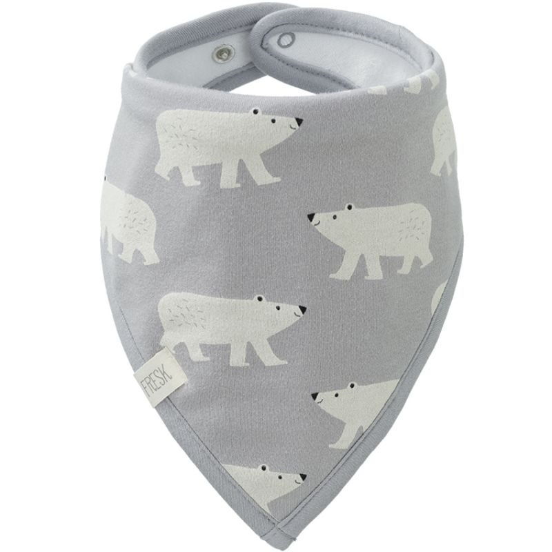 Bavoir bandana Ours polaire en coton bio Fresk