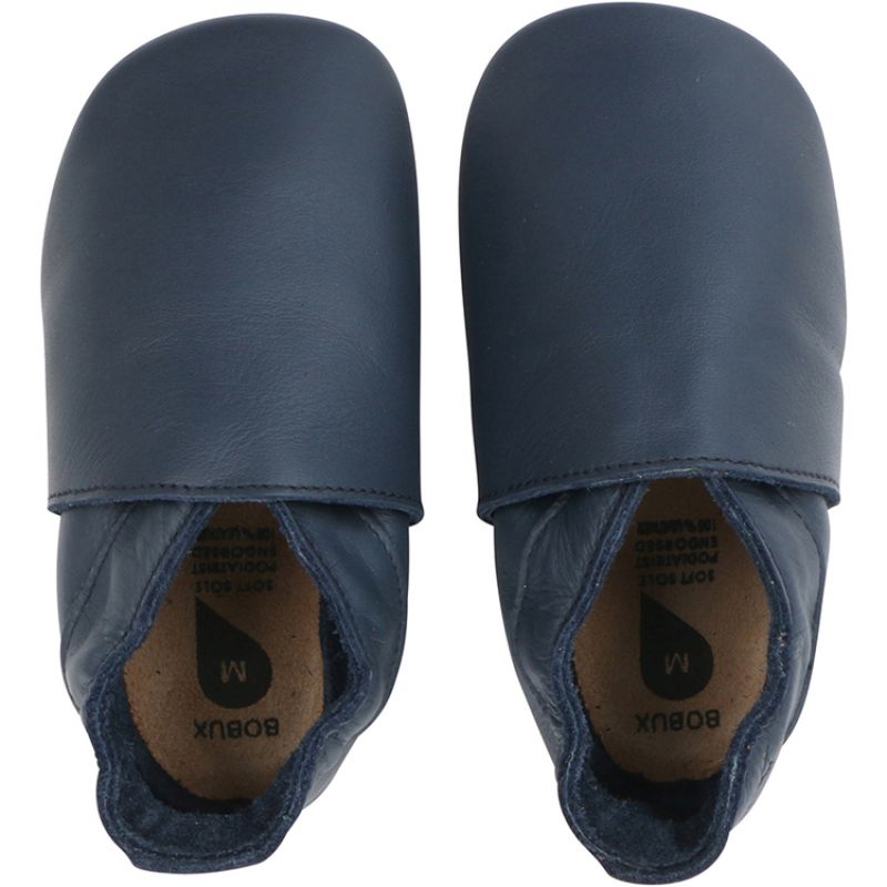 Chaussons bébé en cuir Soft soles classic navy (9-15 mois) Bobux