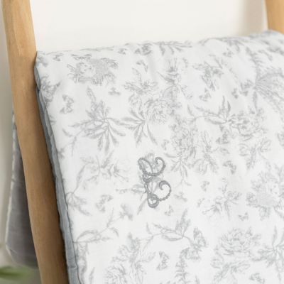 Couverture Toile de Jouy gris