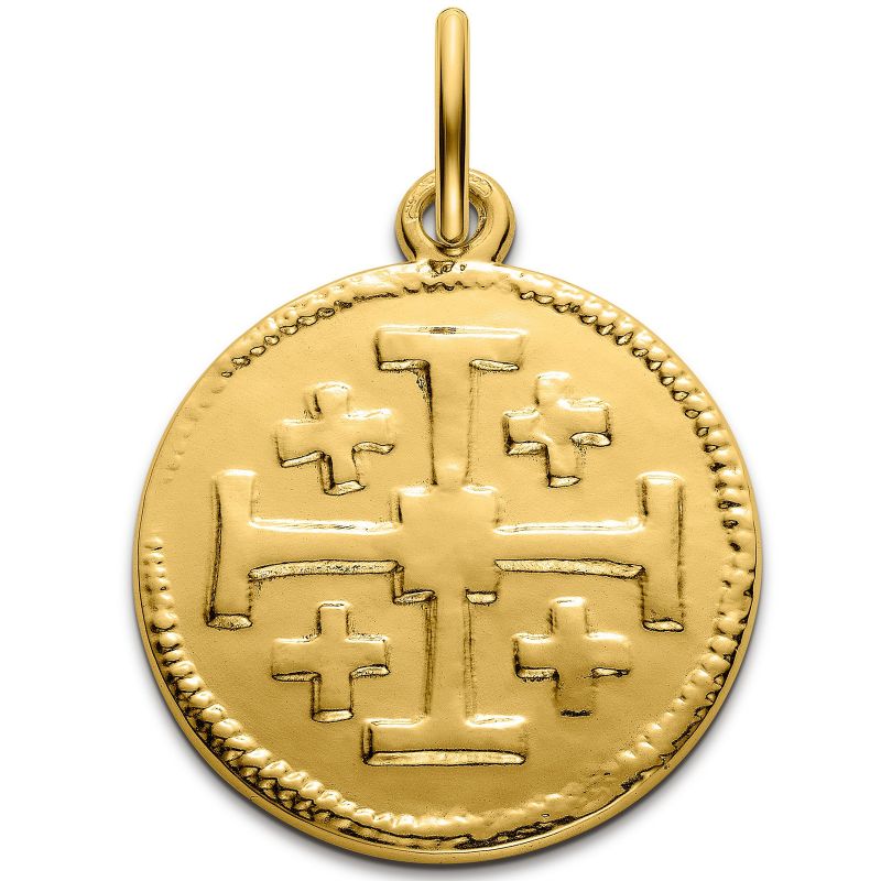 Médaille croix de Jérusalem 18 mm (or jaune 750°) Monnaie de Paris