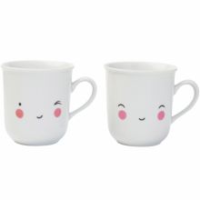 Lot de 2 mugs en porcelaine Happy  par A Little Lovely Company