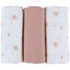 Lot de 3 langes en mousseline bio Fleurs d'Antan (70x70 cm) Noukie's Produit 1