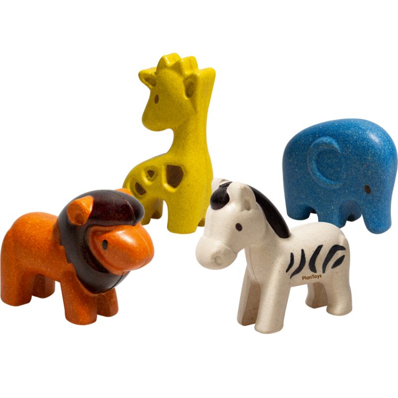 Lot de 4 figurines animaux de la savane Plan Toys