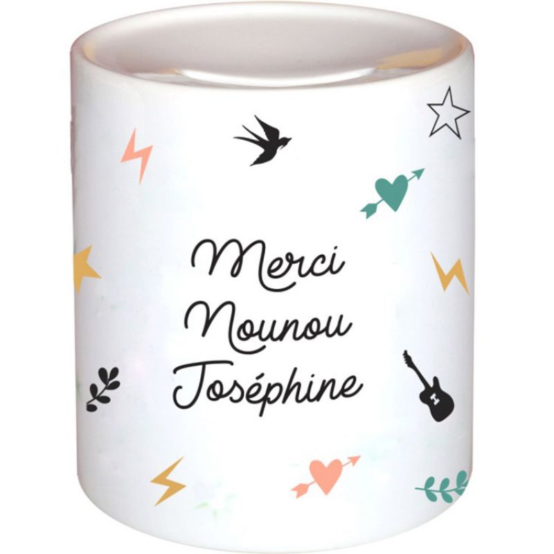 Tirelire Nounou Capsule (personnalisable) Les Griottes