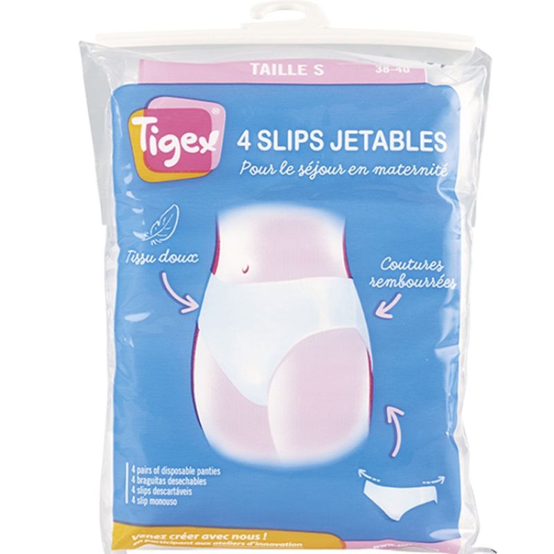 Lot de 4 slips jetables taille S (Taille 38-40) Tigex