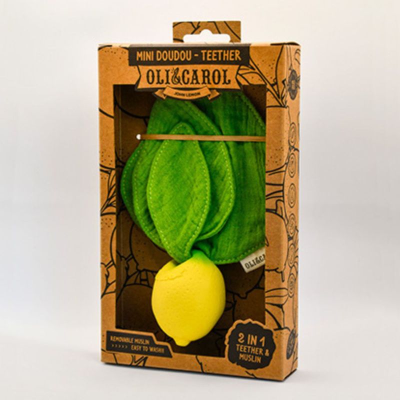 Doudou de dentition 2 en 1 John Lemon Oli & Carol Packaging 9