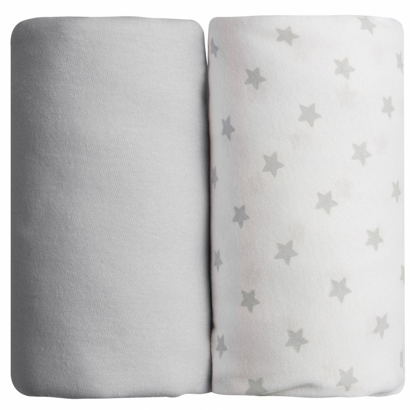 Lot de 2 draps housses étoile gris (70 x 140 cm) Babycalin