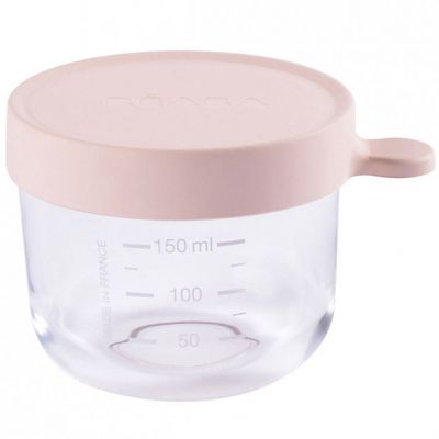 Pot de conservation Portion en verre rose (150 ml) Béaba