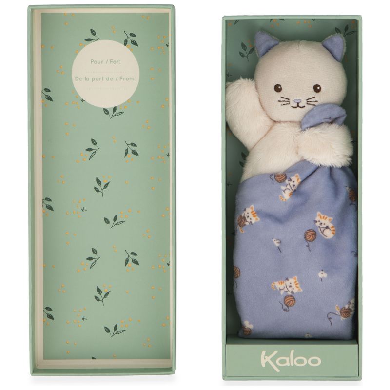 Doudou plat Chat Lilas Kaloo Produit ouvert 8