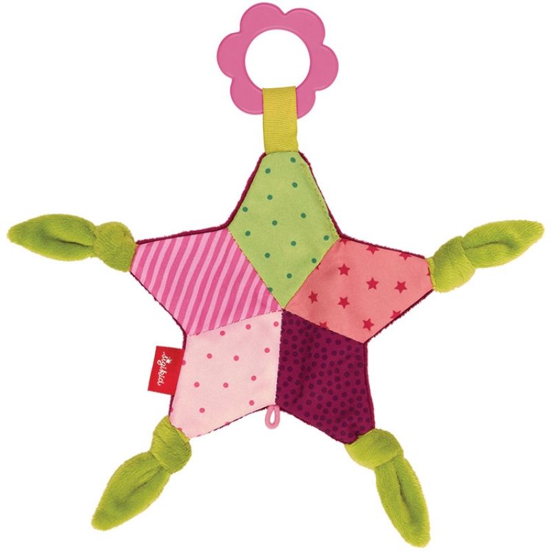 Doudou plat étoile frou-frou rose PlayQ Sigikid