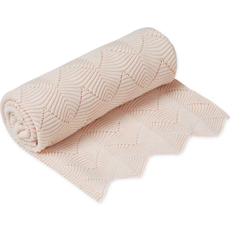 Couverture en tricot festonnée rose (80 x 100 cm) Cam Cam Copenhagen