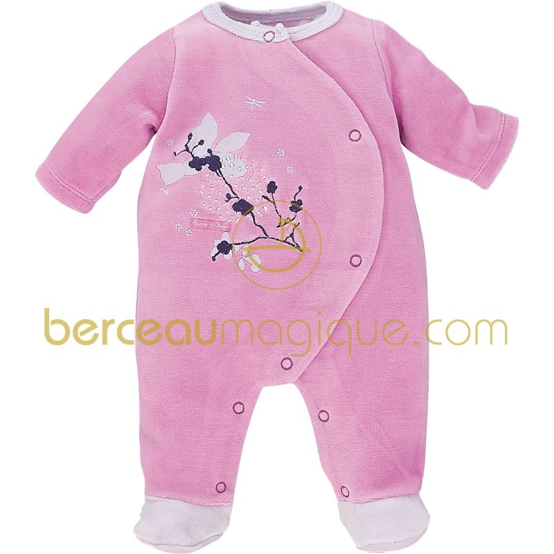 Pyjama en velours ras Bouquet d'été (prématuré au 12 mois) Sucre d'orge