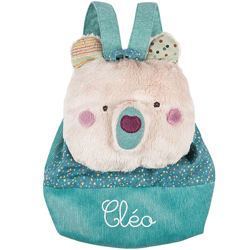 Sac à dos ours crème Les jolis trop beaux personnalisable Moulin Roty