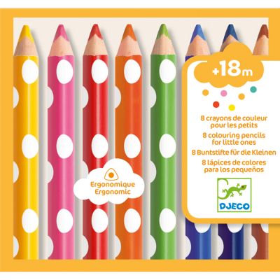 8 crayons de couleur pour les petits Djeco
