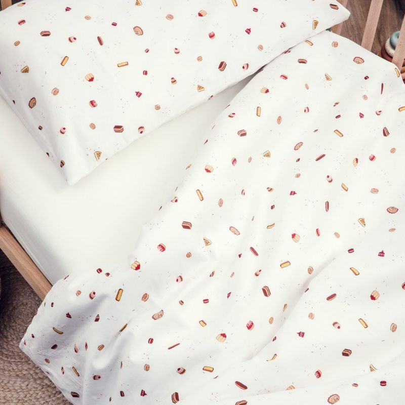 Housse de couette en coton bio Gourmandises (75 x 120 cm) Kadolis Ambiance 5