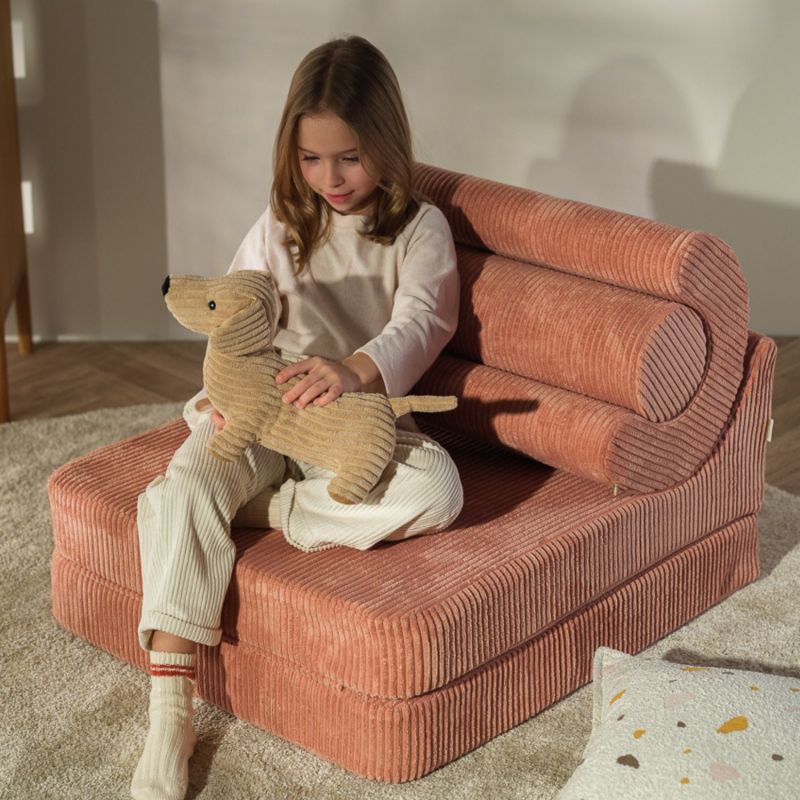 Chauffeuse Flipster Pink Mouse velours côtelé Wigiwama Ambiance 2